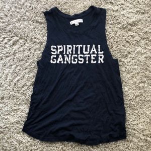 Spiritual Gangster script graphic tank